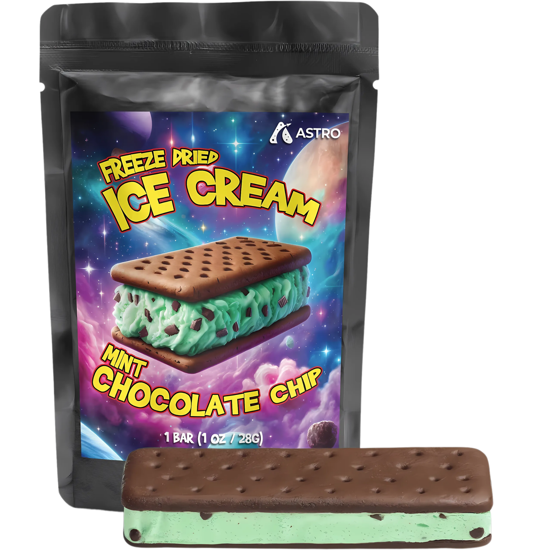 ASTRO, Freeze Dried Ice Cream, Mint Chocolate Chip, Eis-Sandwich, 28 g ...