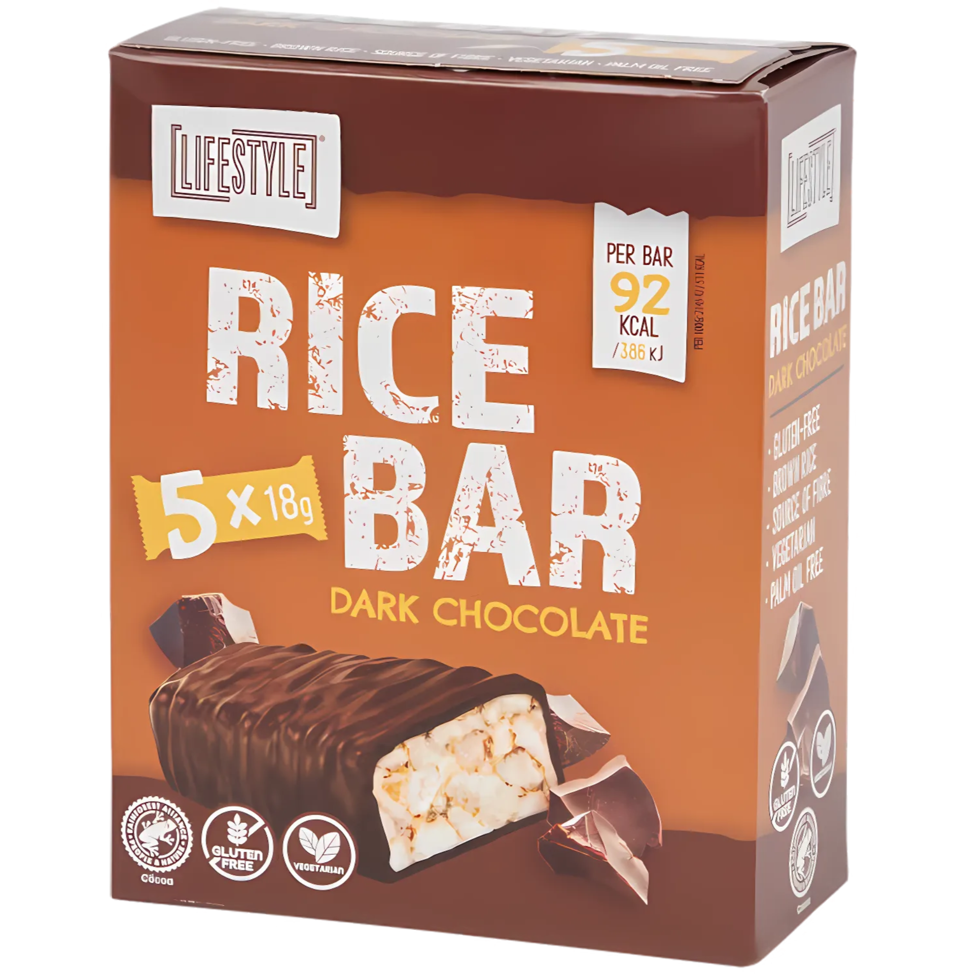 LIFESTYLE, Rice Bar, Zartbitterschokolade, glutenfrei, Snack - Grab&Go ...