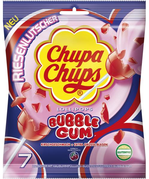 Chupa Chups - Lollipops Bubble Gum Kirsch 7er