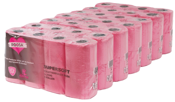 ROOSA - Toilettenpapier Supersoft Rosa (Kinderschutz)